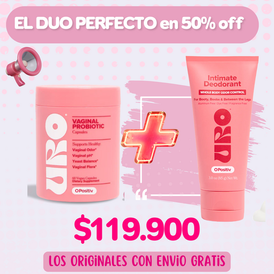 super combo para tu zona intima uro probiotico + crema uro desodorant formula mejorada